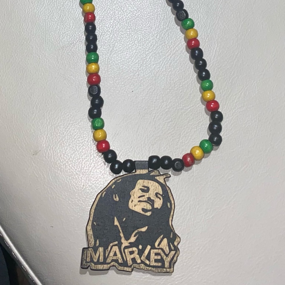 Wooden Beaded Bob Marley necklace